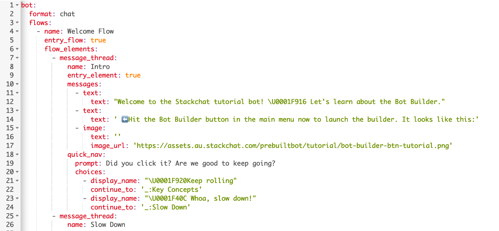 Sample CDML from the Stackchat Studio tutorial bot.